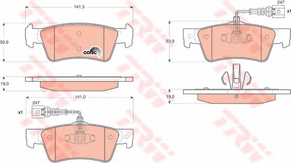 Задні дискові колодки TRW GDB1672