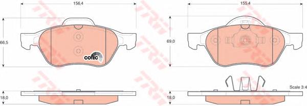 Гальмівні колодки TRW GDB1540 ціна, від 27.90 USD