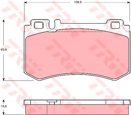 GDB1544 TRW Колодки гальмівні задні, дискові