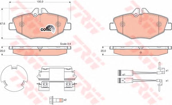 Тормозні колодки TRW GDB1542