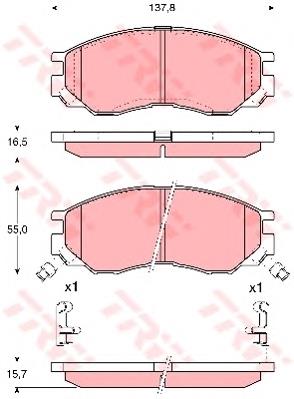 Гальмівні колодки TRW GDB1286 ціна, від 20.29 USD