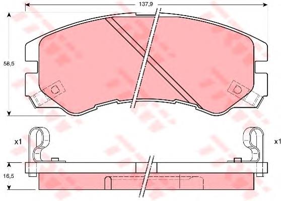 Купити GDB1186 TRW Колодки гальмівні передні, дискові