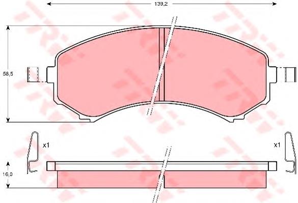 Купити GDB1176 TRW Колодки гальмівні передні, дискові