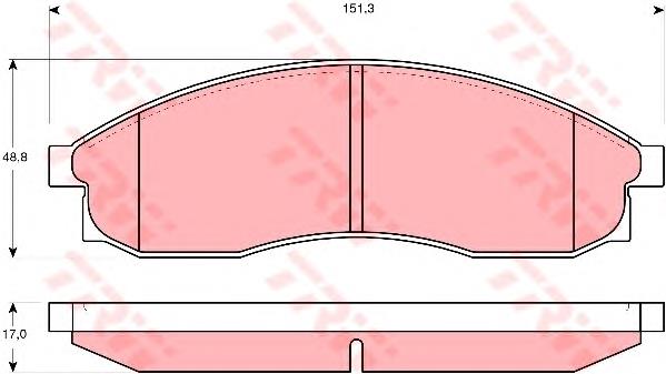 Передні тормозні колодки GDB3107 TRW