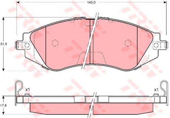 Купити GDB3171 TRW Колодки гальмівні передні, дискові