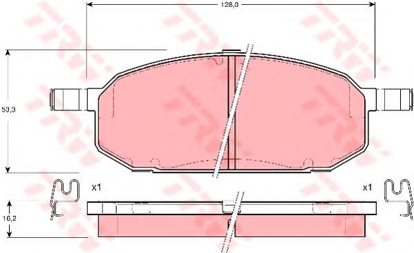 GDB3153 TRW Передні гальмівні колодки