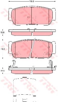 Купити GDB3417 TRW Задні колодки