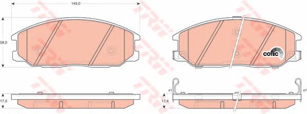 Передні тормозні колодки GDB3297 TRW