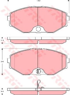 Передні тормозні колодки GDB3273 TRW