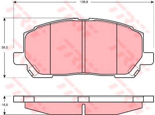 Передні тормозні колодки GDB3286 TRW