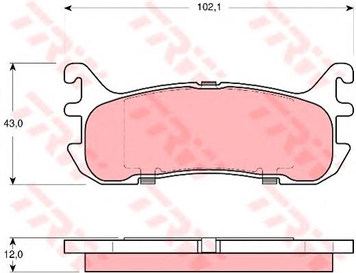 Колодки гальмові задні, дискові GDB3319 TRW