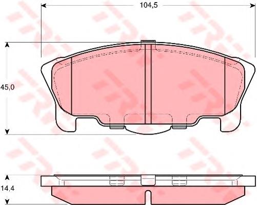 Колодки гальмівні передні, дискові GDB3320 TRW