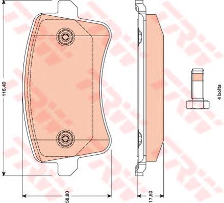 Задні гальмівні колодки TRW GDB1765 ціна, від 40.86 USD