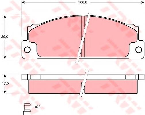 Колодки гальмівні передні, дискові GDB296 TRW