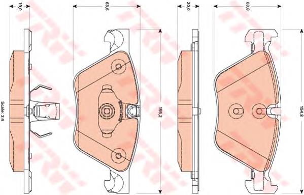 Гальмівні колодки TRW GDB1882 ціна, від 52.28 USD
