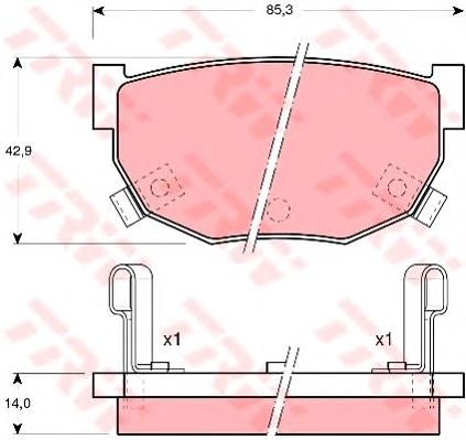 Задні гальмівні колодки TRW GDB368 ціна, від 10.12 USD