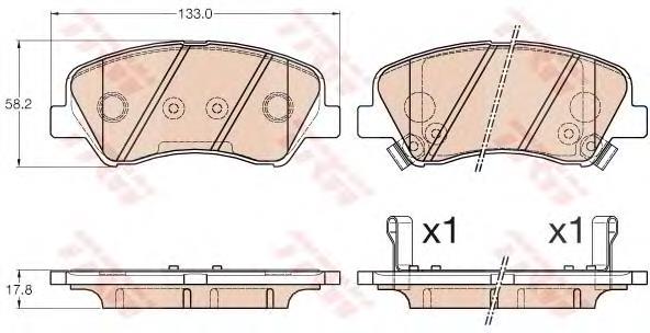 Передні тормозні колодки GDB3548 TRW