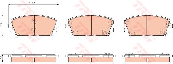 Колодки гальмівні передні, дискові GDB3535 TRW