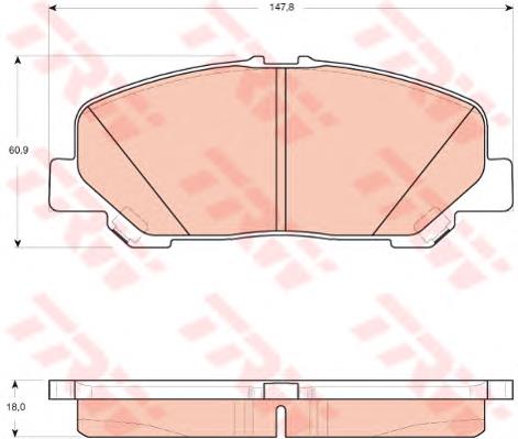 Гальмівні колодки TRW GDB3455 ціна, від 31.12 USD