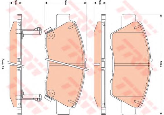 Гальмівні колодки TRW GDB3493 ціна, від 33.00 USD