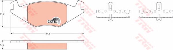 Передні тормозні колодки GDB463 TRW