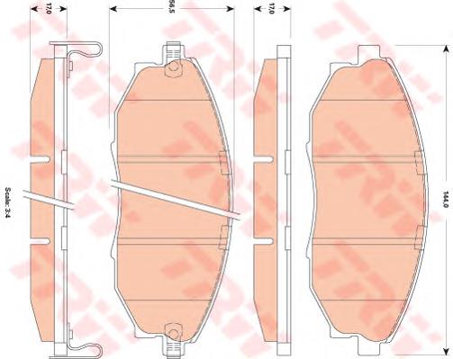 Купити GDB4179 TRW Колодки гальмівні передні, дискові