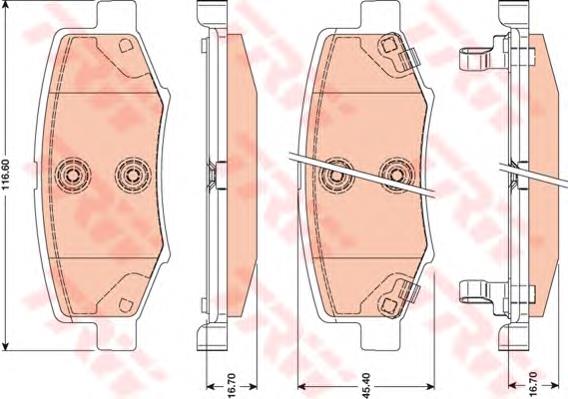 Купити GDB4145 TRW Задні колодки