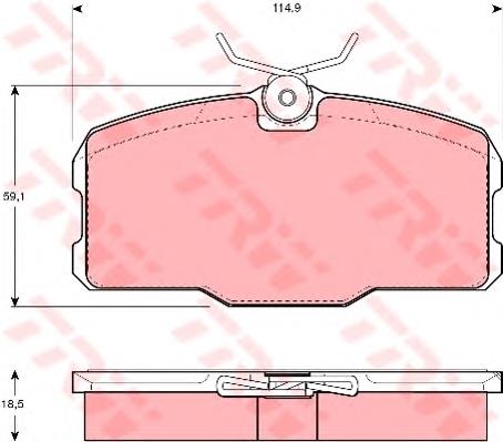 Купити GDB418 TRW Колодки гальмівні передні, дискові