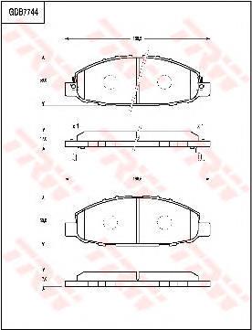 Колодки гальмівні передні, дискові GDB7744 TRW