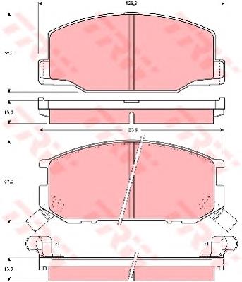 Передні тормозні колодки 0449128361 Toyota