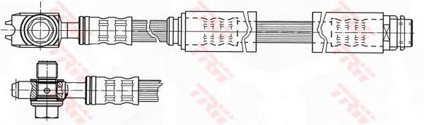 Шланг гальмівний передній TRW PHD946 ціна, від 20.76 USD