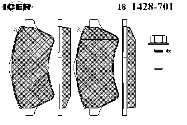 Тормозні колодки Icer 181428701