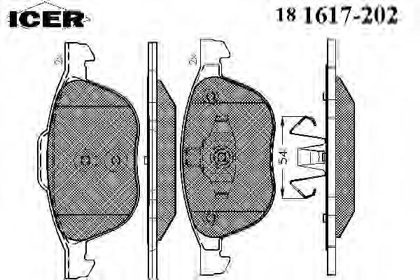 Гальмівні колодки Icer 181617202 ціна, від 32.17 USD