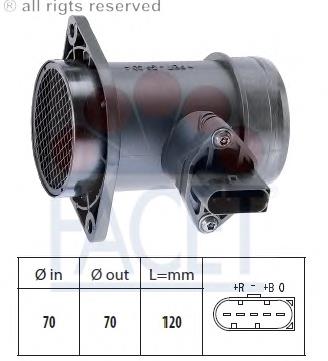 Датчик масової витрати повітря Facet 101192 ціна, від 53.29 USD