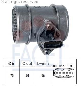 Датчик потоку (витрати) повітря, витратомір MAF - (Mass Airflow) 101257 Facet