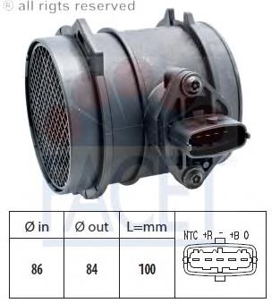 Датчик потоку (витрати) повітря, витратомір MAF - (Mass Airflow) 101033 Facet