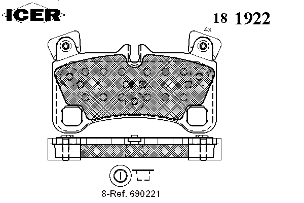 Задні гальмівні колодки Icer 181922 ціна, від 70.44 USD