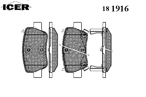 Задні гальмівні колодки 181916 Icer