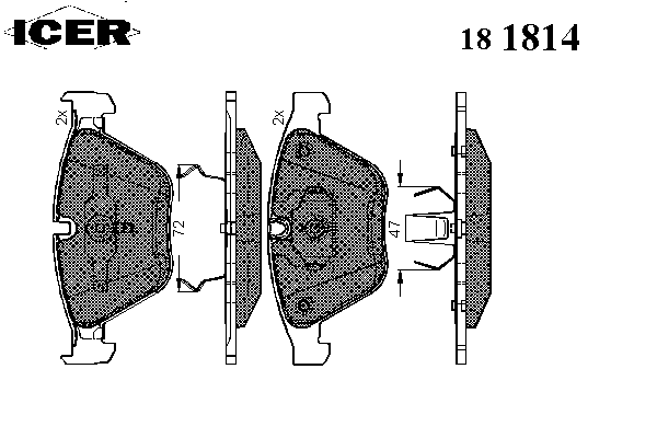 Колодки гальмівні передні, дискові 181814 Icer