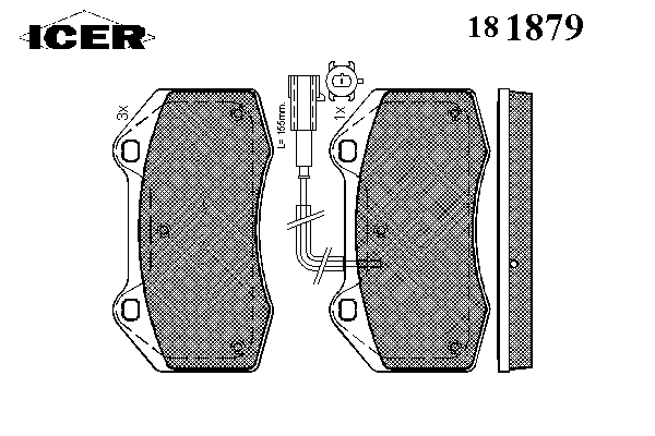 181879 Icer колодки гальмівні передні, дискові