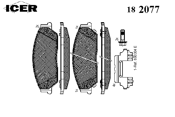 182077 Icer колодки гальмівні передні, дискові