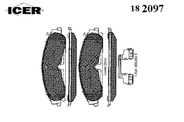 182097 Icer колодки гальмівні передні, дискові