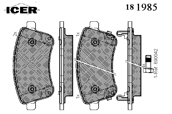 Тормозні колодки Icer 181985