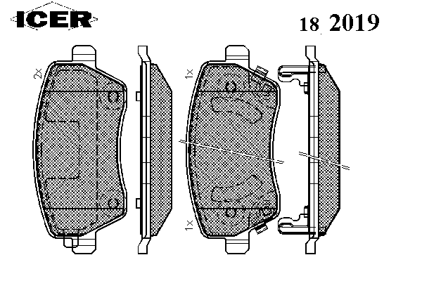 182019 Icer колодки гальмівні передні, дискові