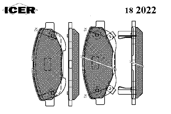 182022 Icer колодки гальмівні передні, дискові