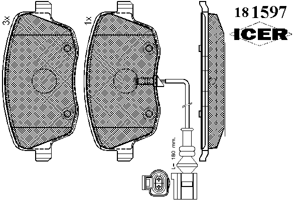 181597 Icer колодки гальмівні передні, дискові