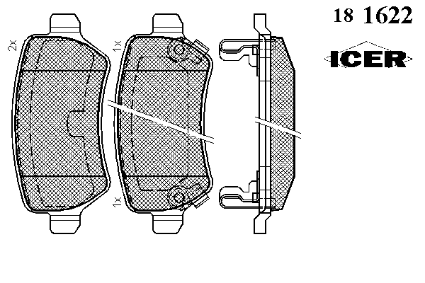 Колодки гальмові задні, дискові 181622 Icer