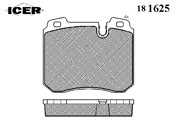 Колодки гальмівні передні, дискові 181625 Icer