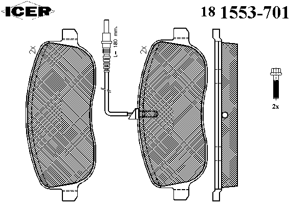 Гальмівні колодки Icer 181553701 ціна, від 23.39 USD