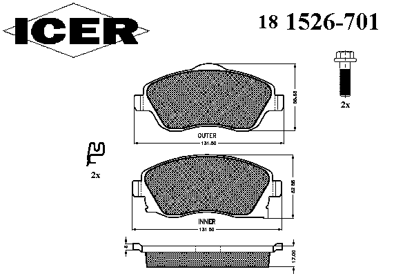 Тормозні колодки Icer 181526701